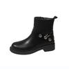 2025 autumn and winter new women's fashion short boots side zipper Martin boots retro western cowboy boots versatile knight boots