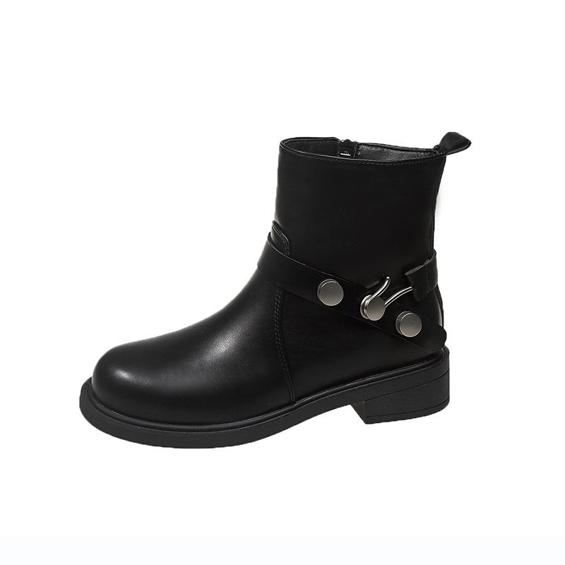 2025 autumn and winter new women's fashion short boots side zipper Martin boots retro western cowboy boots versatile knight boots