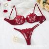 Z Sexy Lingerie Women's Small Fresh Flower Embroidery Flirting Temptation Bra Set Pure Desire Wind