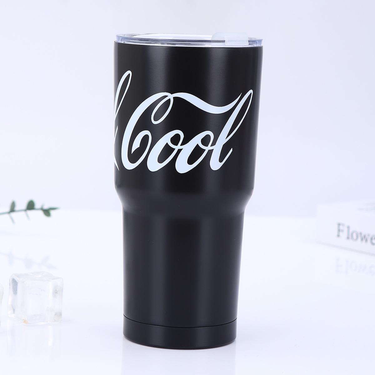 

20oz Stainless Steel Coca-Cola Travel Cup with Straw - Large Capacity, Portable Thermos for Outdoor Use 30oz
