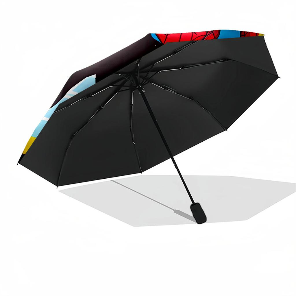 Spider-man Web Adventure Portable Automatic Umbrella Compact & Durable 8-Rib Design Foldable Design Perfect for Outdoor Adventures Fashionable