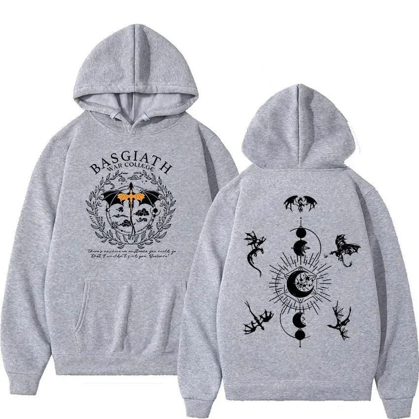 Basgiath War College Hoodie Fourth Wing Dragon Rider Hip Hop Casual Unisex Autumn Winter Fleece Streetwear Tops