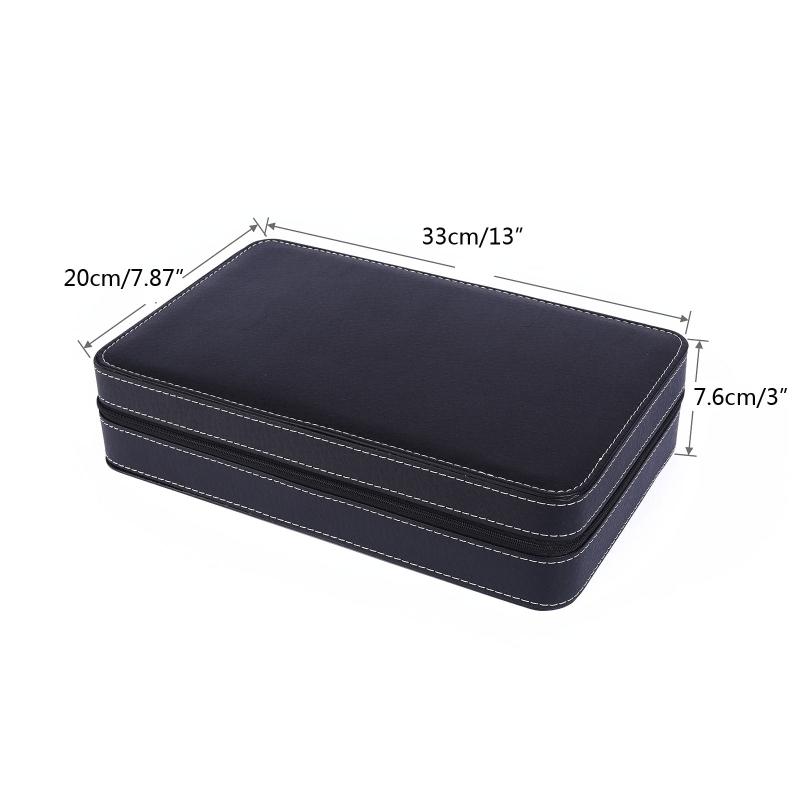 Luxury PU Leather Zipper Watch Jewelry Collection Storage Box Watch Gift Organizer Display Box for Men and Women