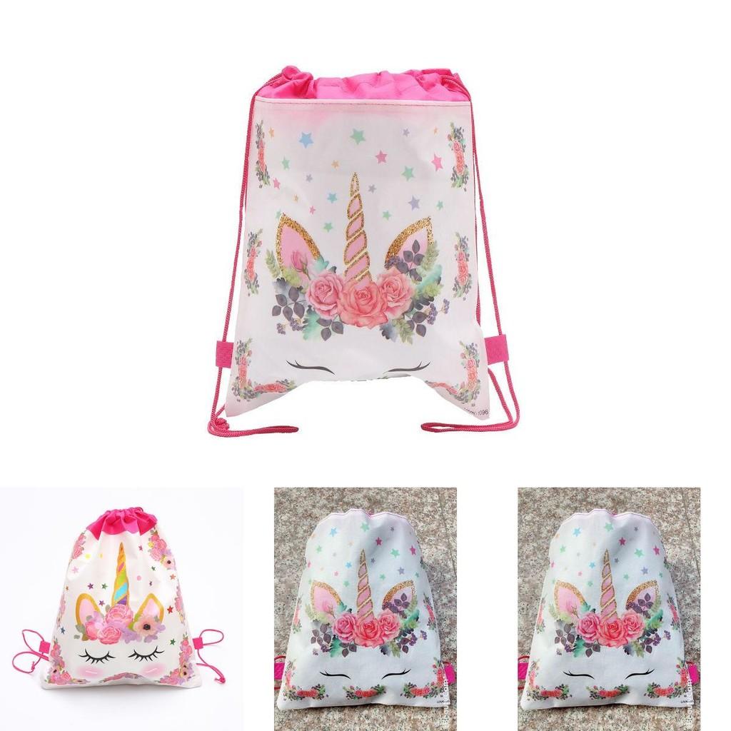 Adorable Unicorn Drawstring Bag For Girls With Cute Cartoon Design For Travel And School