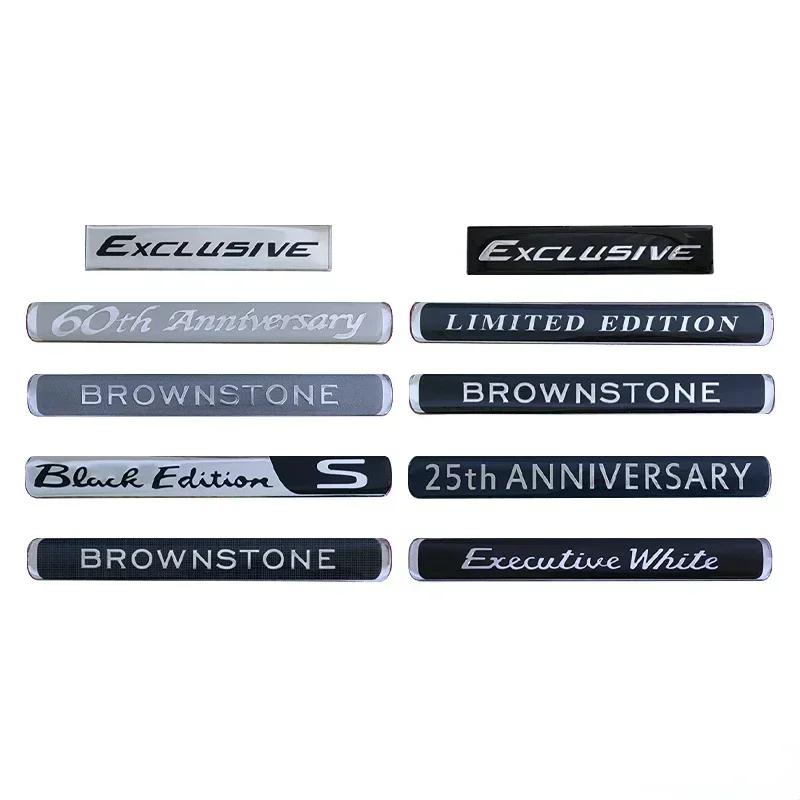 Car Sticker Executive Black White Emblem 60th Anniversary Badge Decal for Toyota Tundra Corolla Prado Brownstone Limited Edition