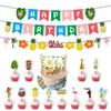 Party Decoration Pineapple Flamingo Birthday Flag Aloha Beach Party Party Cake Decoration