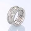 Huitan Brilliant Wedding Engagement Rings for Women Full Inlaid CZ Aesthetic Exquisite Finger Accessories Delicate Party Jewelry