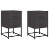 VidaXL Bedside Tables 2 Pcs Black 36x39x60.5 Cm Steel, Cabinet, Side Cabinet, Phone Stand, Bedside Table 846459