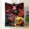"Anime Characters with Swords and Powers Flannel Blanket for Bedroom Living Room Sofa and Nap"