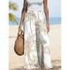Women Loose Striped Drawstring Pants Wide Leg Trousers with Pockets Easy Summer Casual Home Wear