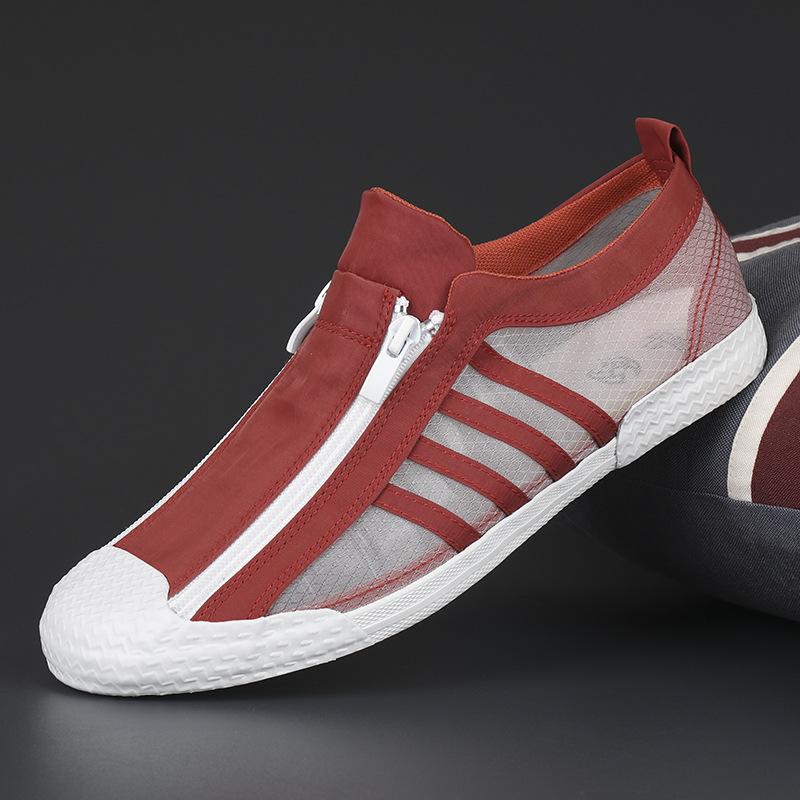 Men's Shoes for Summer New Versatile Trendy Shoes for Men's Canvas Shoes Korean Versatile Trendy Casual Shoes Zipper Shoes