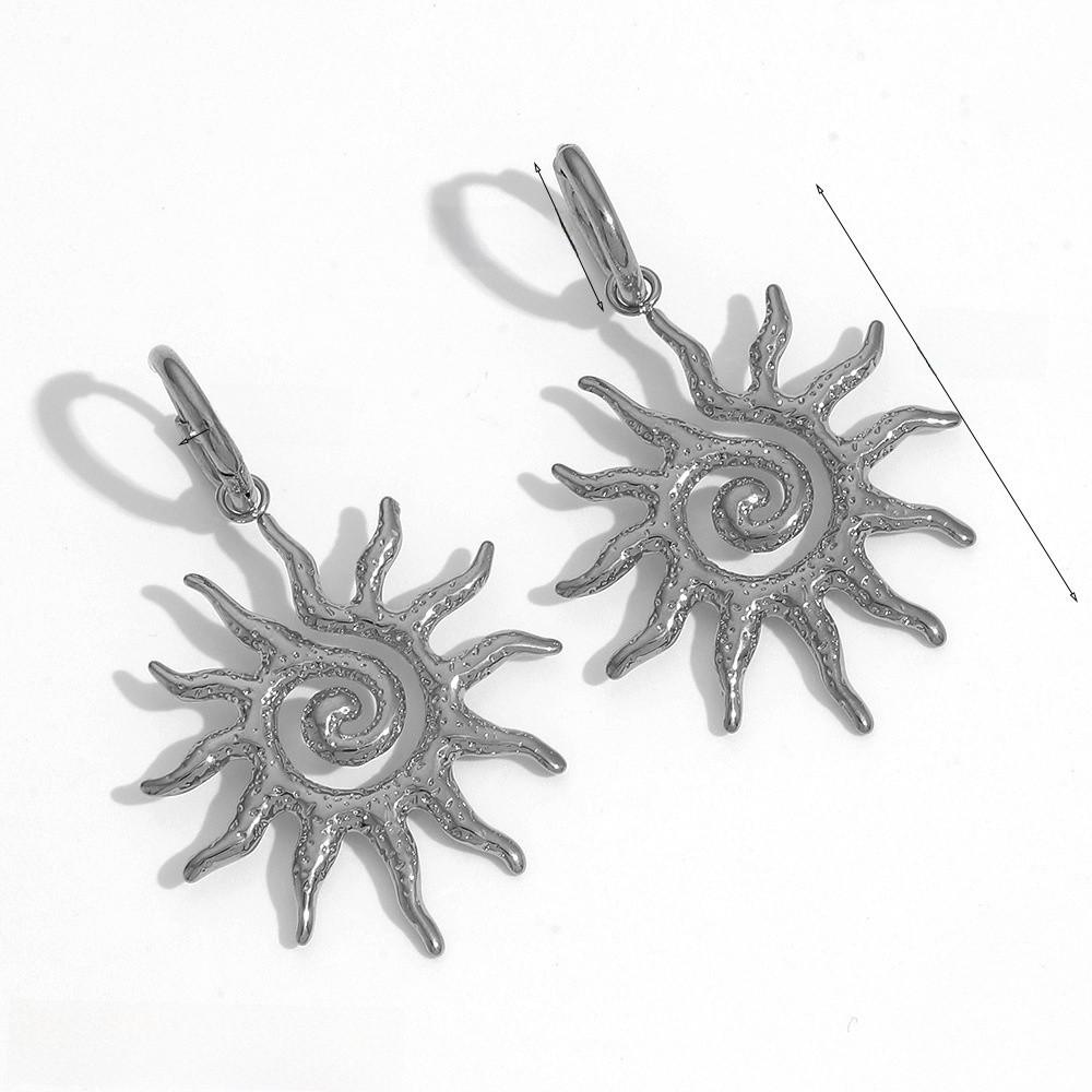 Orecchini Girasole Acciaio Inossidabile Minimalista Geometrico Gioielli Per Donna