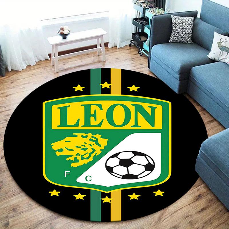 Club León Football Club Round Area Rug,Carpet Rug for Living Room Bedroom Sofa Playroom Decor,Non-slip Floor Mat