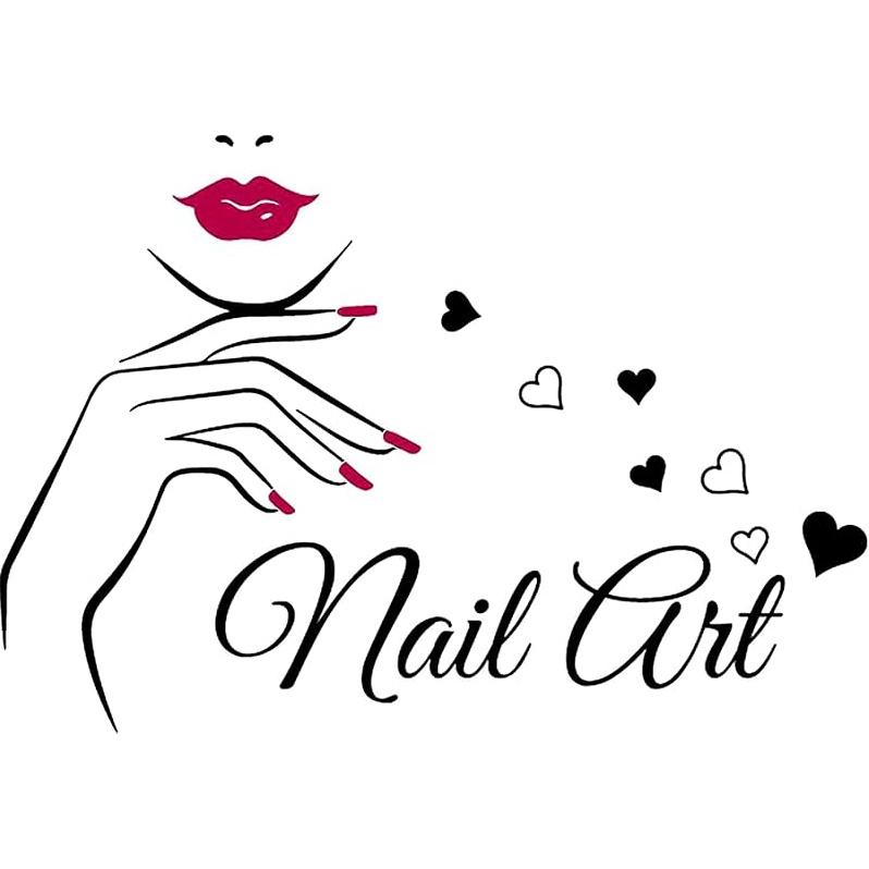 Girl Lips Beauty Salon Manicure Nail Service Art Wall Sticker Vinyl Decal Mural for Bedroom Dressing Table Living Room Home Decoration 23 X 18 In