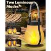 Solar Lantern Outdoor Lights, Dancing Flame Solar Lantern Outdoor Lights, Hemp Rope Hanging Flame Lamp, for Camping Pathway Garden Yard Decoror