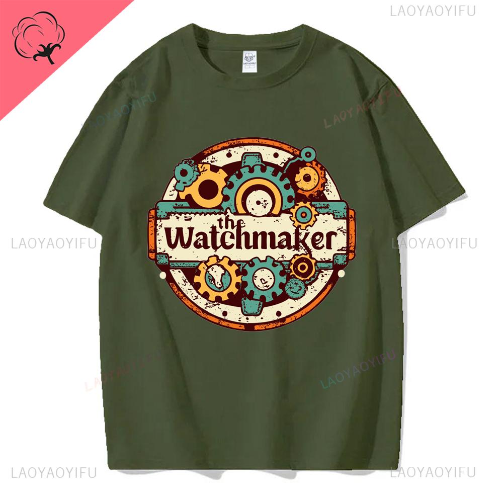 THE Watchmaker Vintage Graphic Watch Collector Clockmaker Printed Tshirt Streetwear Casual Fashion Cotton Unisex Tshirt Y2K Tees