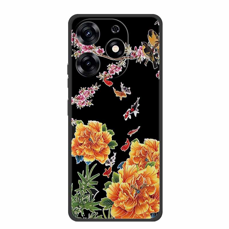 3D Emboss Case For Realme C61 Phone Case Relief Flowers Shockproof Silicone Soft Coque For Realme C61 Back Cover Case RealmeC61