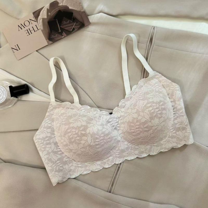 

Lace underwear women s steel-free rim small breasts gather, pull up and support thin soft support seamless bra xl (applicable to 38abc)