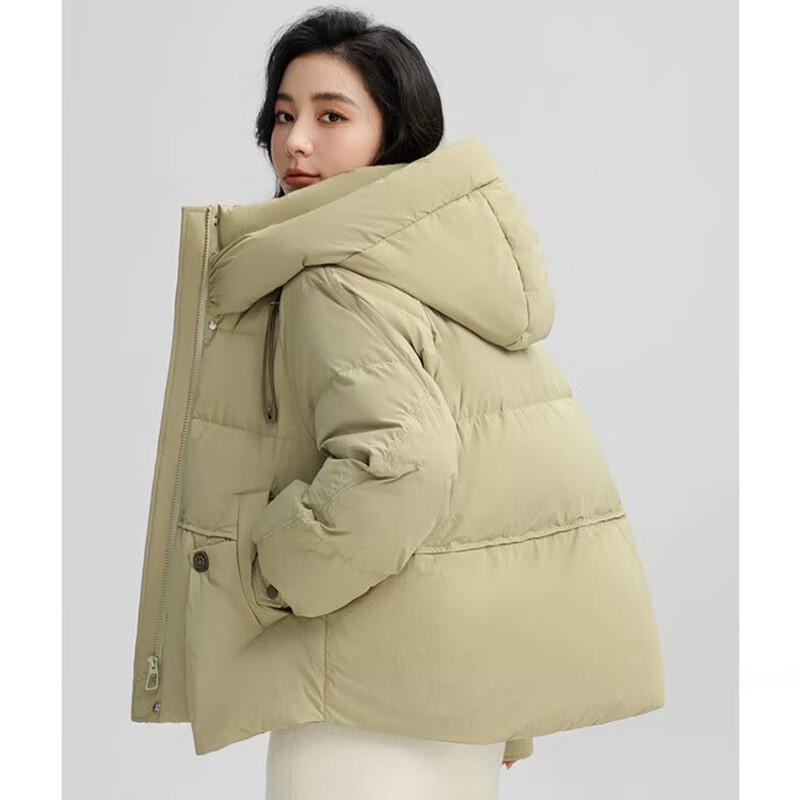 YAYA Women's Hooded Short Thick Duck Down Jacket