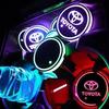 AAAL1 2PCS Car Water Cup Coaster Holder Led Atmosphere Light Luminous for Corolla Camry RAV4 Prado Prius Senna HRV  CHR Avensis