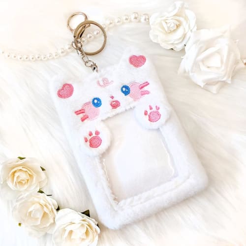 Animal-Shaped Trading Card Case Vol. 2, Korean Keychain, Duck, Collectible, Trading Card Holder, Korean Goods, Fluffy Cat, Women's, Polyester, Card Ho