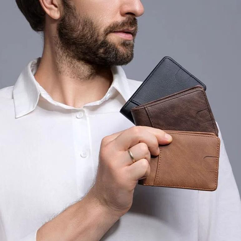 Handheld Short Folding Wallet Waterproof Men Card Holder Fashion Pocket Money Purse Bag  Travel