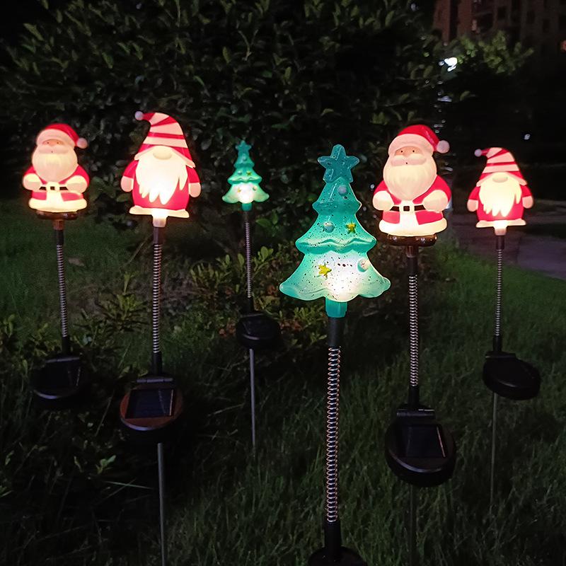 Solar Swinging Gnome Santa Ground Light for Christmas Decorations