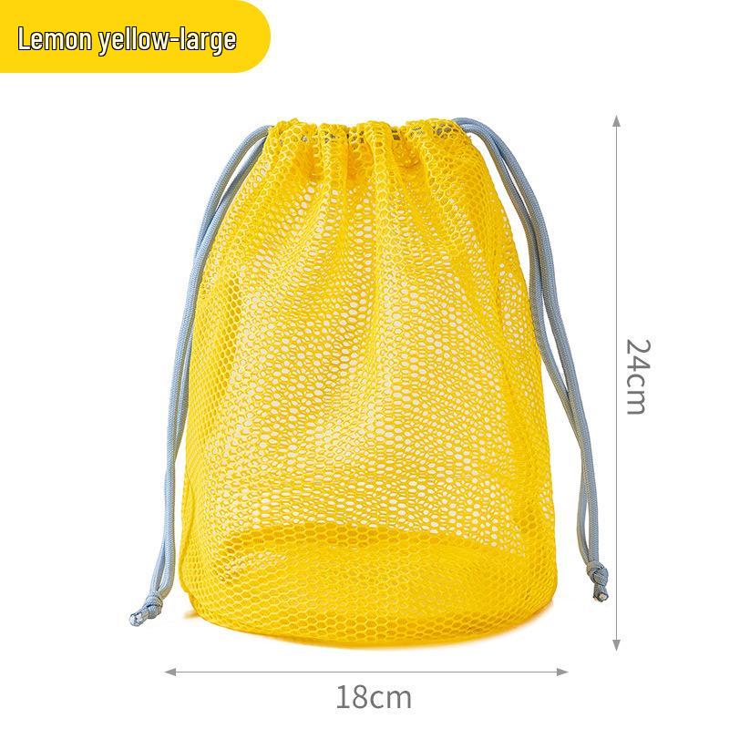 Dopamine Round Bottom Mesh Toiletry & Travel Bag - Outdoor Makeup, Fitness & Swimming Drawstring Bag