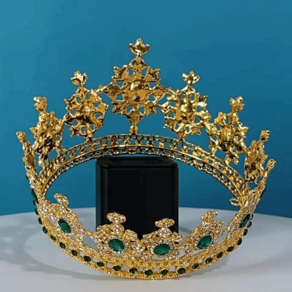 Elegant Baroque Queen Tiaras Luxury Wedding Head Wear Rhinestone Diadem Photography Props