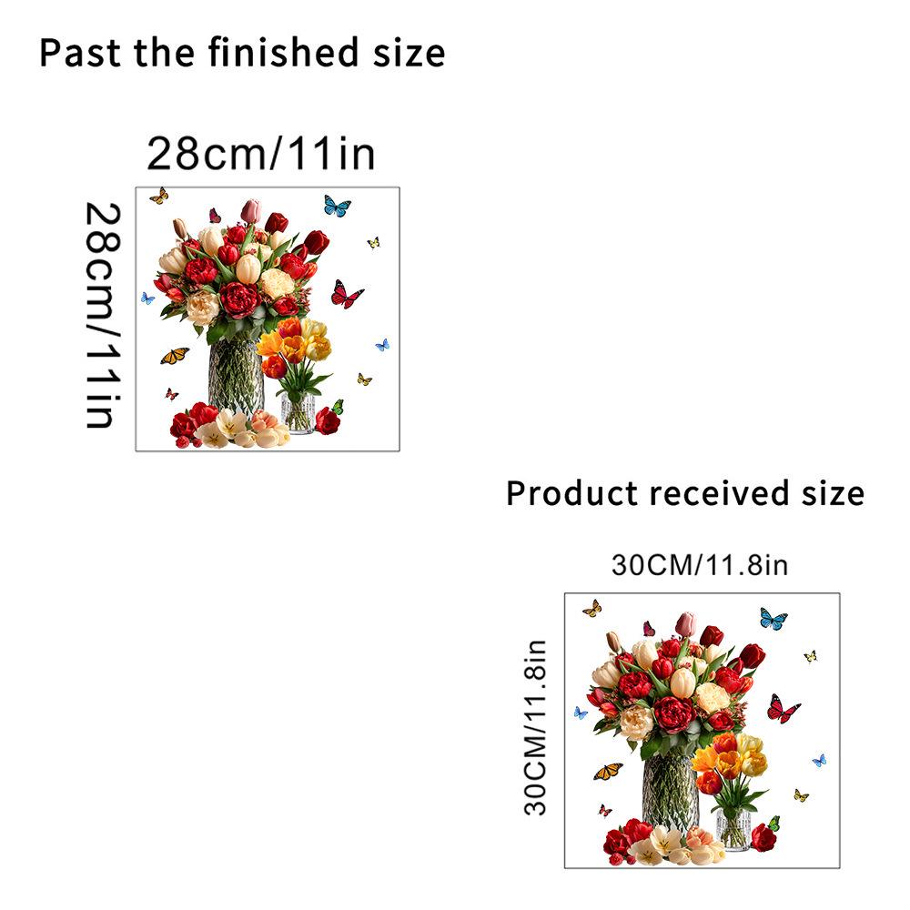 Butterfly Floral Wall Sticker for Living Room, Bedroom, or Entrance - Removable Decorative Glass Cabinet Art