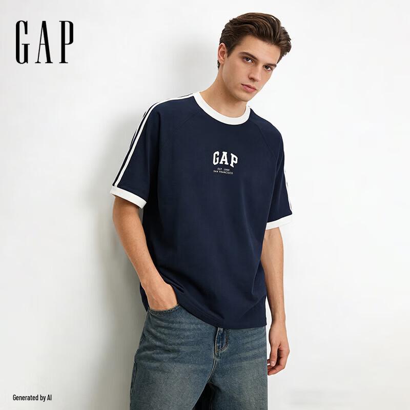 GAP Unisex Logo Print Loose Fit Short Sleeve T-Shirt