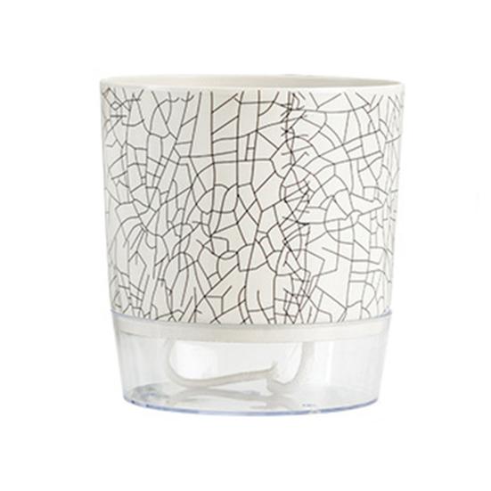 Blumentopf mit Drainagelöchern Wassereinfüllöffnung Automatischer Selbstbewässerung Hydroponischer Blumentopf Transparenter Sockel Pflanztopf Heim- Bürodekoration