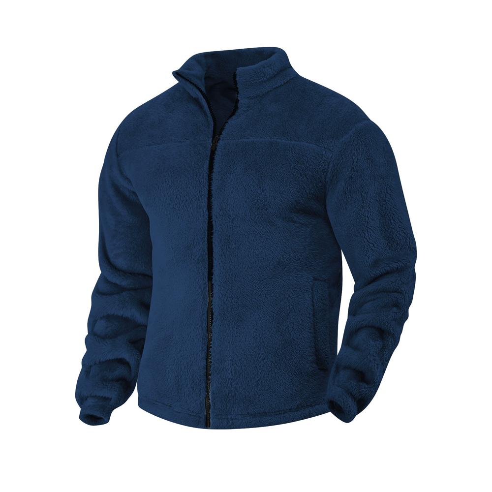 

Мужская повседневная куртка из овечьей шерсти, осенне-зимняя, простая, с вышивкой, приталенного кроя, большого размера, толстовка с капюшоном, верхняя одежда M темно-синий