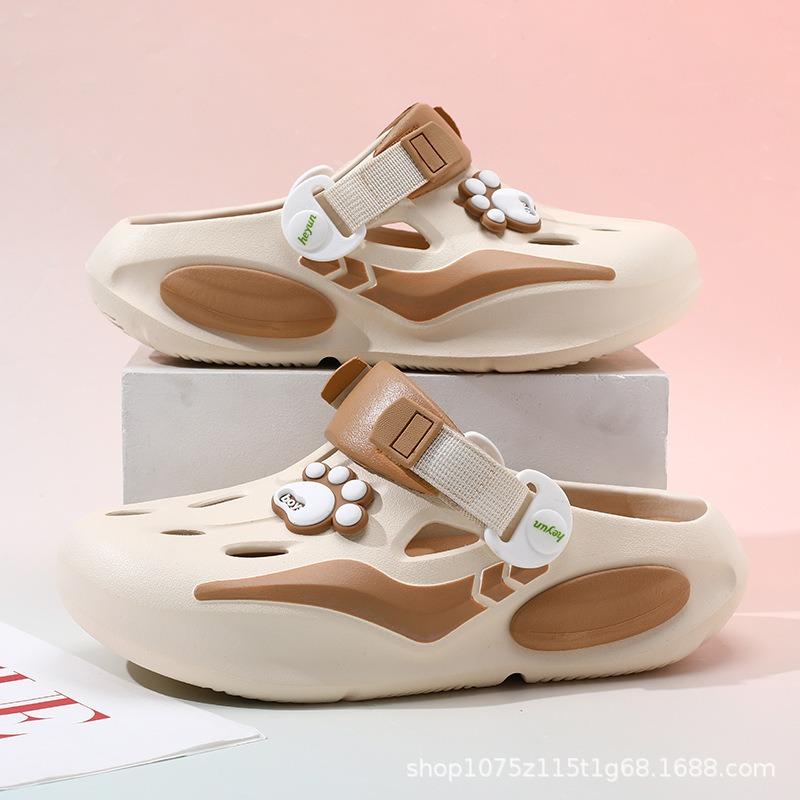 

Hole shoes women s new casual thick-soled non-slip bag head drag outdoor fashion versatile sports beach sandals 35-36