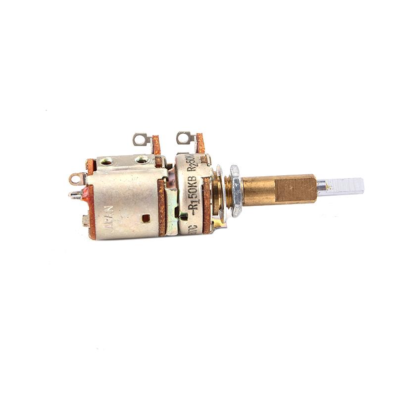 16Type Double Shaft Potentiometer With Switch A50K B50K Shaft Length 30Mm