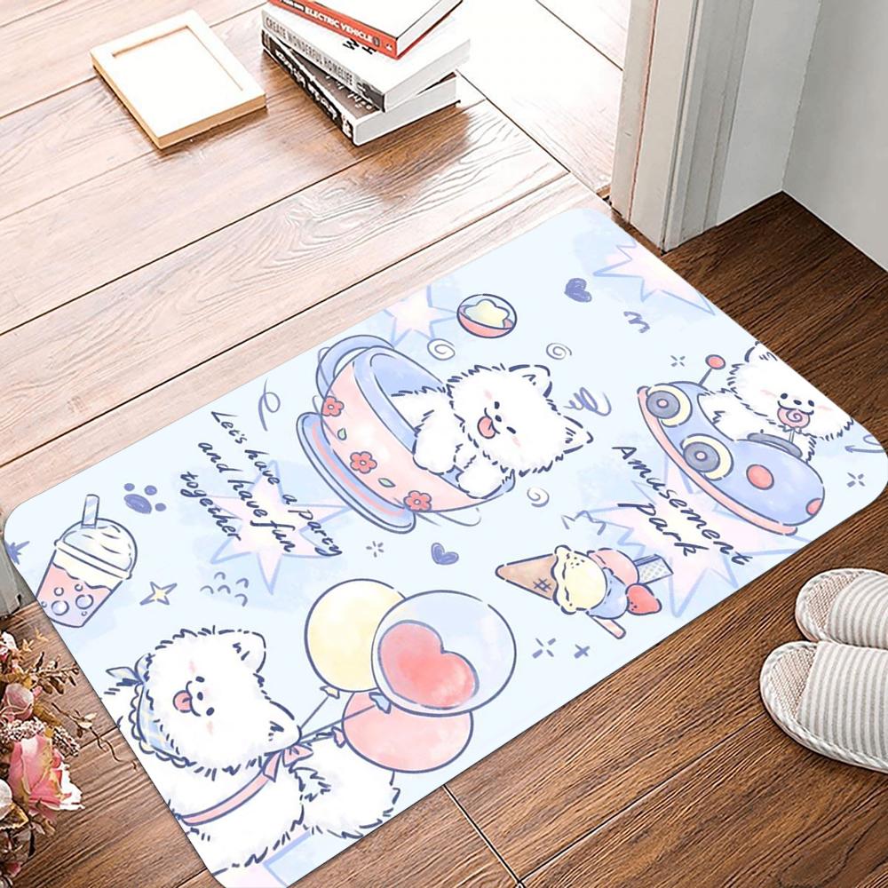 Kawaii Cute Dog Printed Non-Slip Waterproof Doormat Easy To Clean Entrance Floor Mat Home Decor Durable Fashion and Beautiful