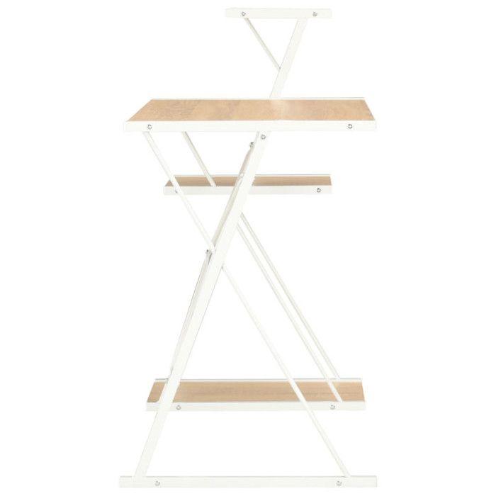 VidaXL Bureau avec étagère Blanc et chêne 116x50x93 cm 20291