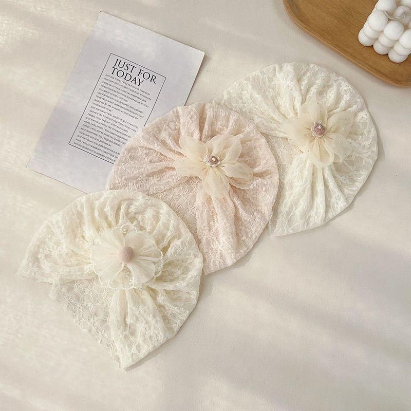 Baby Girl Spring Summer Lace Infant Hat With Sunshade And Breathable Design For Newborns