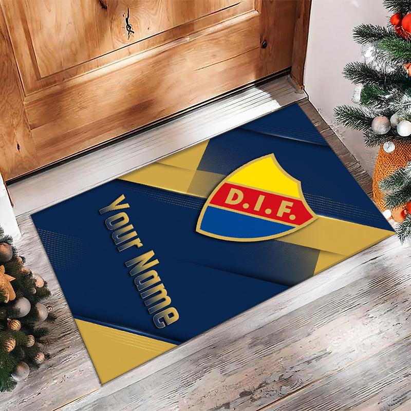 Djurgårdens IF Printed Crystal Velvet Rug Non‑Slip Crystal Velvet Carpet For Sofa Bedroom Indoor Home Decoration