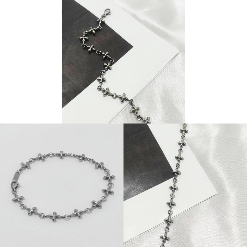 Titanium Steel Cross Bracelet For Couples Elegant Geometric Design Jewelry For Gift