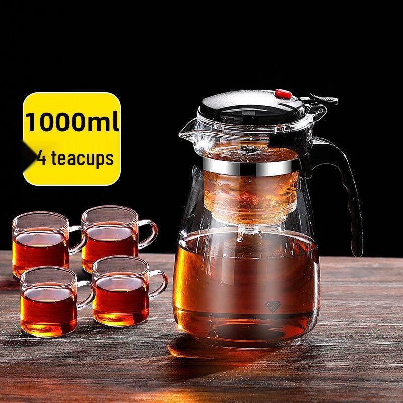 ZISIZ High-Temperature Resistant Glass Tea Infuser Pot