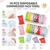 14PCS Disposable Compressed Face Towels Portable Travel Cleansing Towels Individually Wrapped