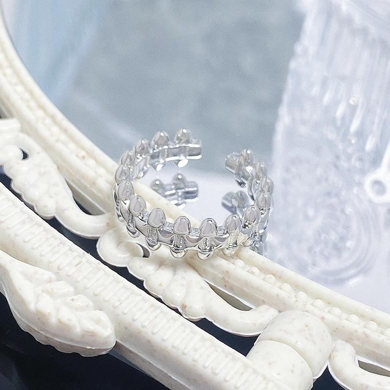 Lace Lace Diamond Zircon Light Luxury Open Ring High Sense Stacking Wearing Temperament Plain Ring Niche Design Ring Women