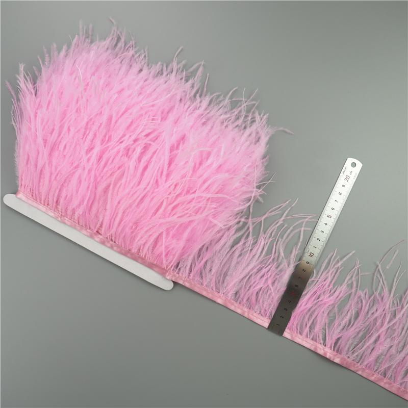 1Meter/Lot 10-15Cm Ostrich Feather Fringe Trim For Crafts Plumas Ribbon For Needlework And Handicrafts Feather Dress Accessories