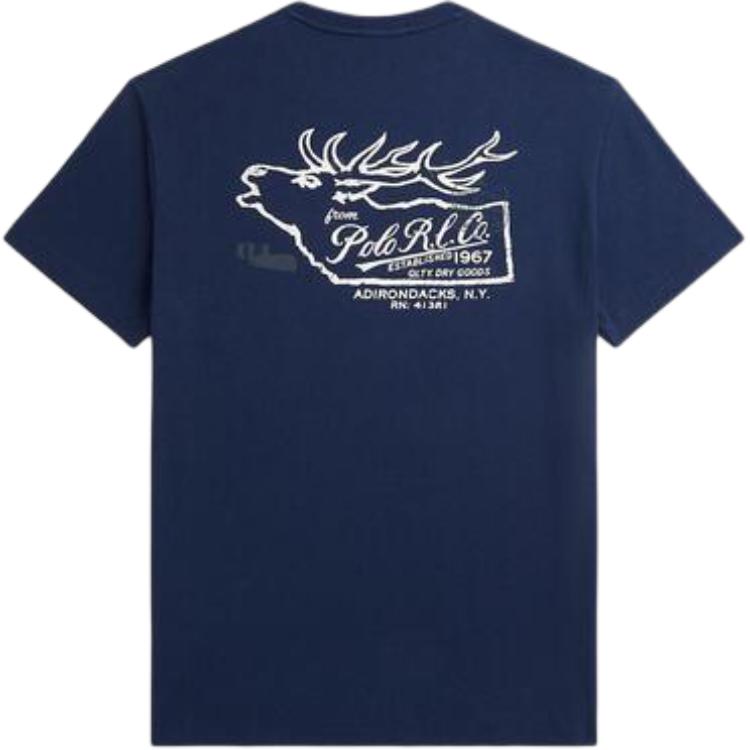 Polo Ralph Lauren Logo Embroidered Crew Neck Pullover Straight Fit Short Sleeve T-Shirt Men Tops Blue MNPOTSH1N822532410