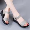 Women Chunky Sandals Casual Black Thick Sole Wedge Shoes Height Increase Platform Open Toe Sandals for Mother