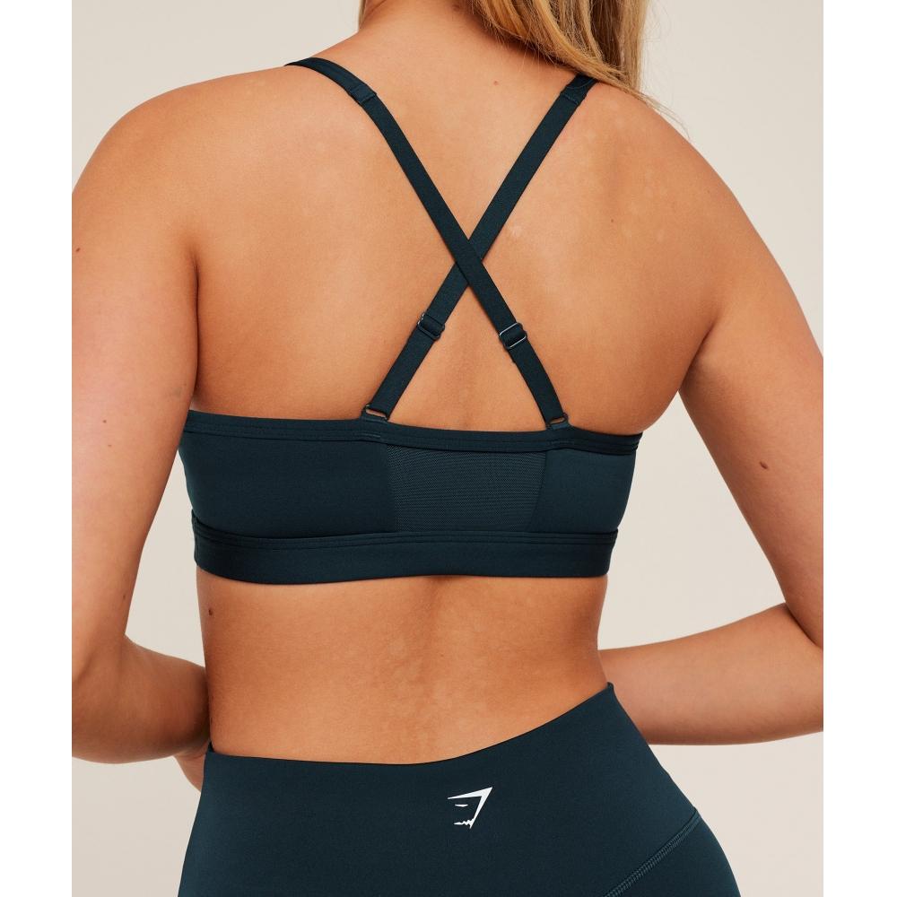 Gymshark Ruched Sports Bra Deep Petrol Blue B2a7a Udrl