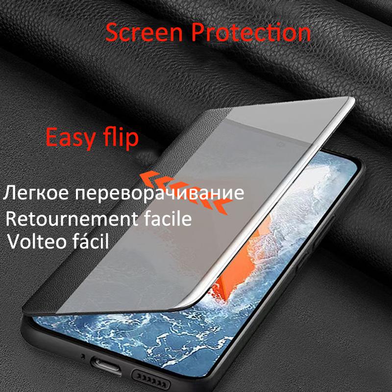 For Realme GT5 Flip Case Realme GT5 Pro Case Luxury Clear Window View PU Leather Cover for Realme GT 5 GT5Pro Phone Case