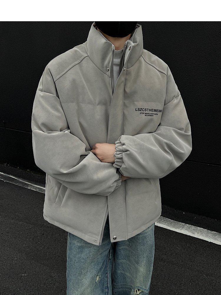 Men's American Style Winter Leather Stand Collar Jacket – Thick, Cold-Resistant, Youth Outerwear.