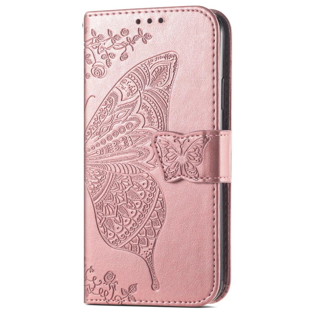 Flip Case for Motorola Edge 50 Ultra, Butterfly, Rose Gold